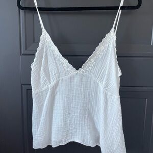 Zara White Textured Cami Top